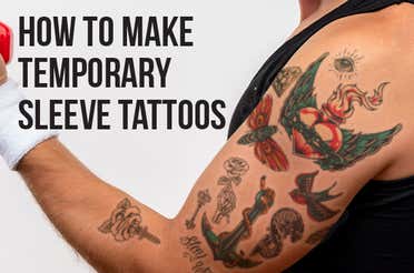 An example on how the temporary sleeve tattoo would look like.